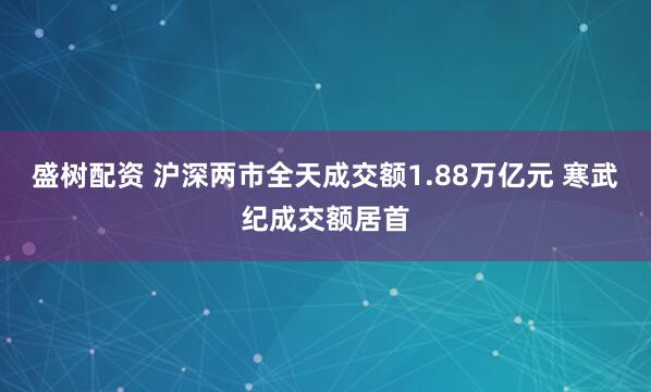 盛树配资 沪深两市全天成交额1.88万亿元 寒武纪成交额居首